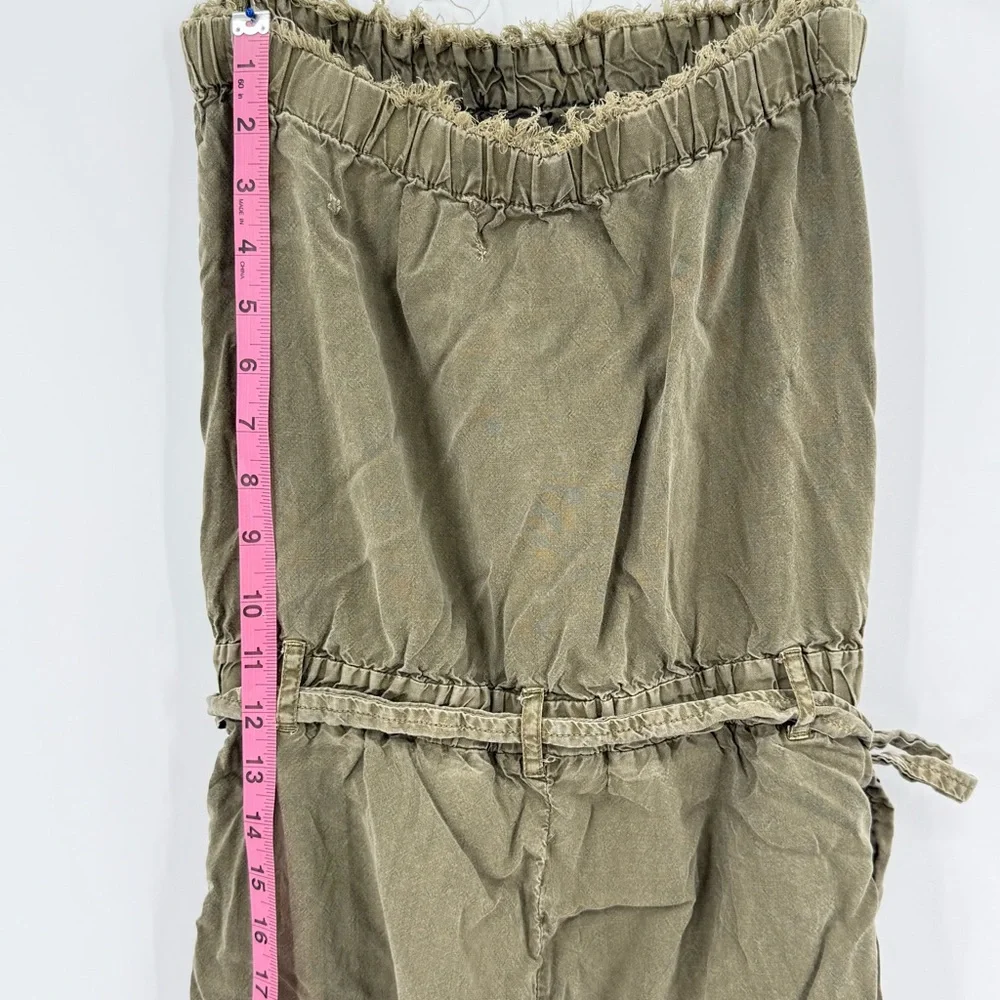 Cloth & Stone Strapless Jumpsuit Small Olive Green Boho Anthropologie Style - Picture 5 of 7
